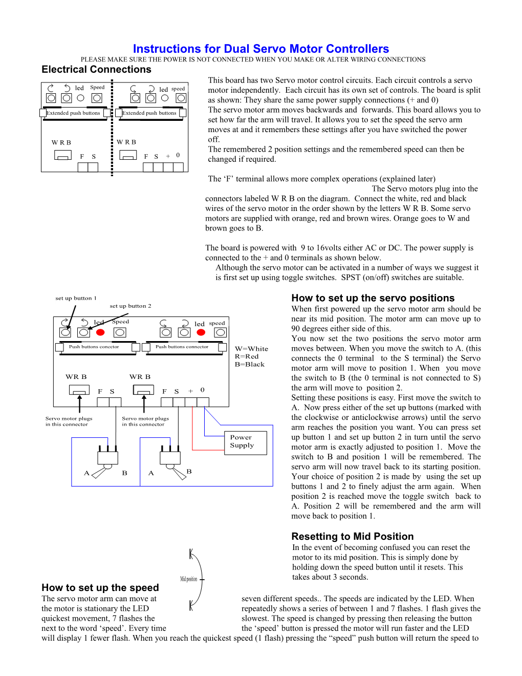 Dual Servo Motor Controller