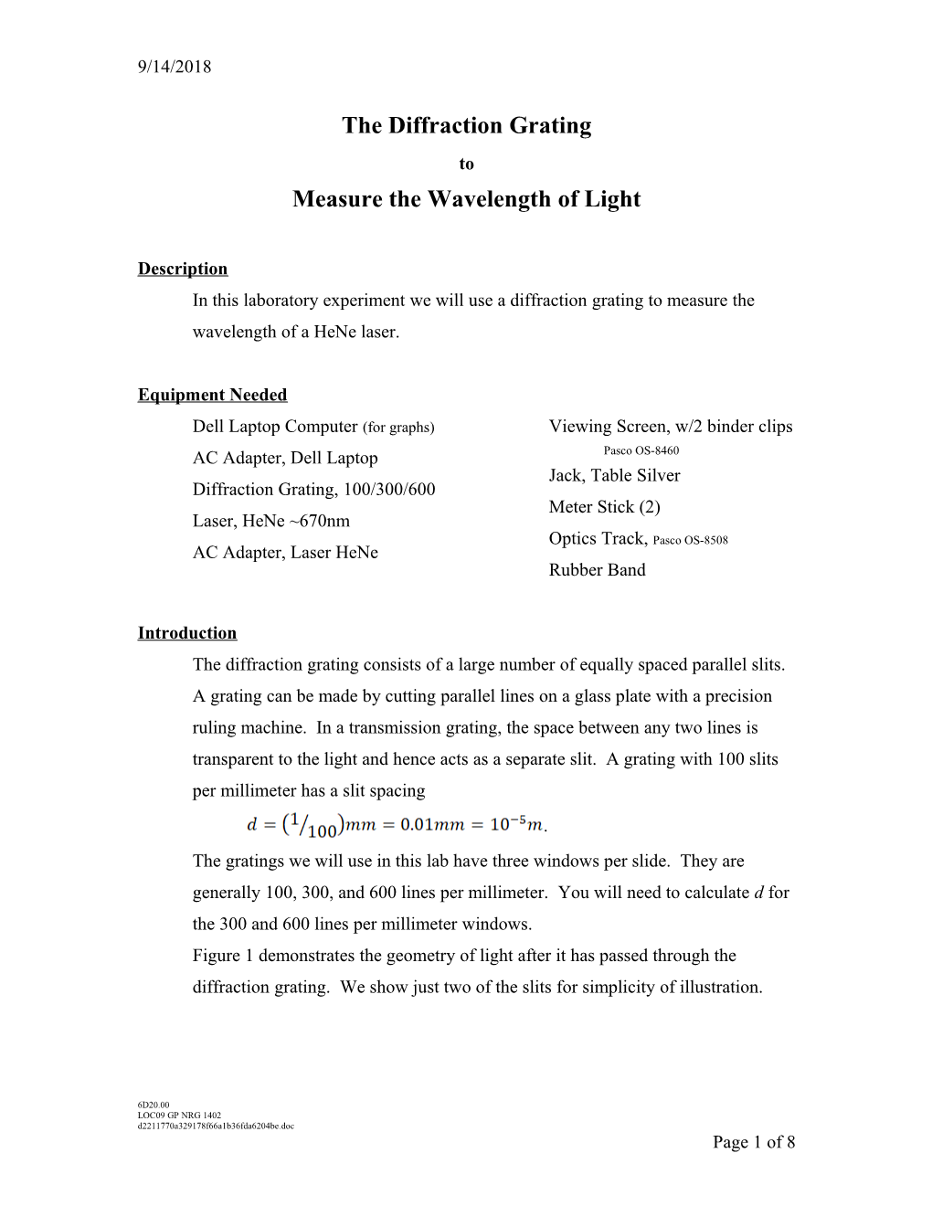 Measure the Wavelength of Light