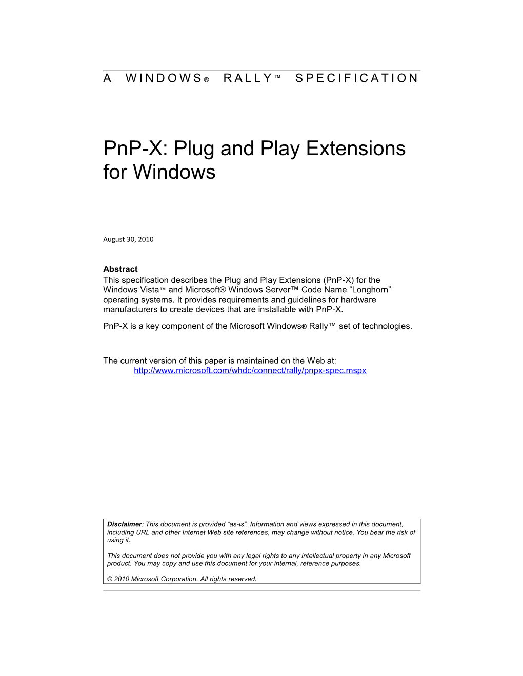 Pnp-X: Plug and Play Extensions for Windows - 1
