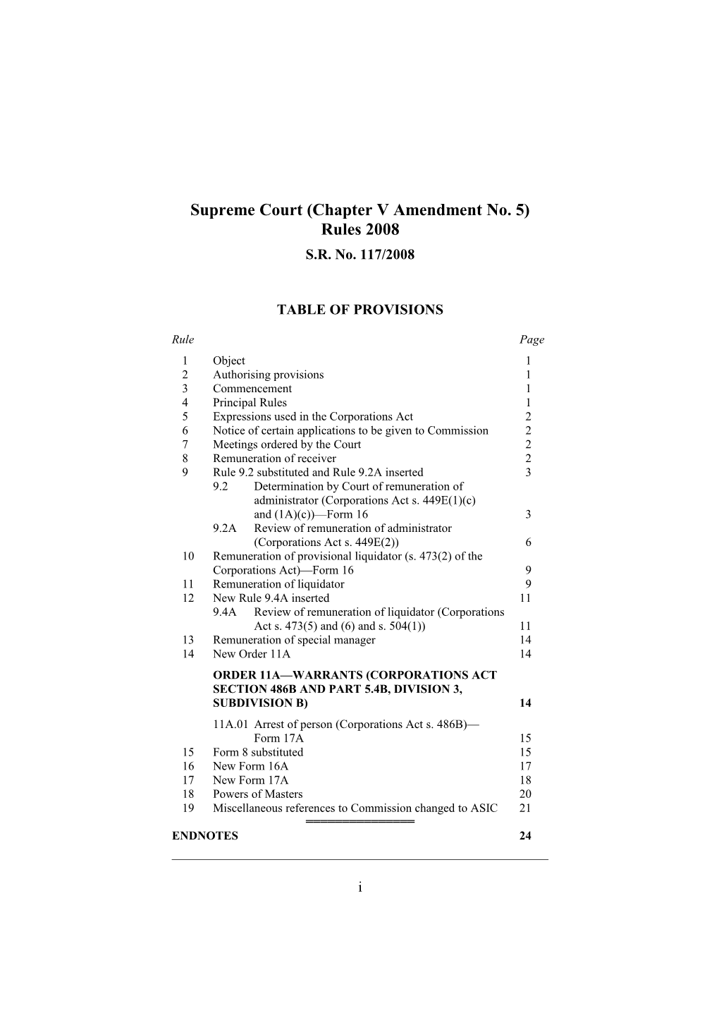 Supreme Court (Chapter V Amendment No. 5) Rules 2008