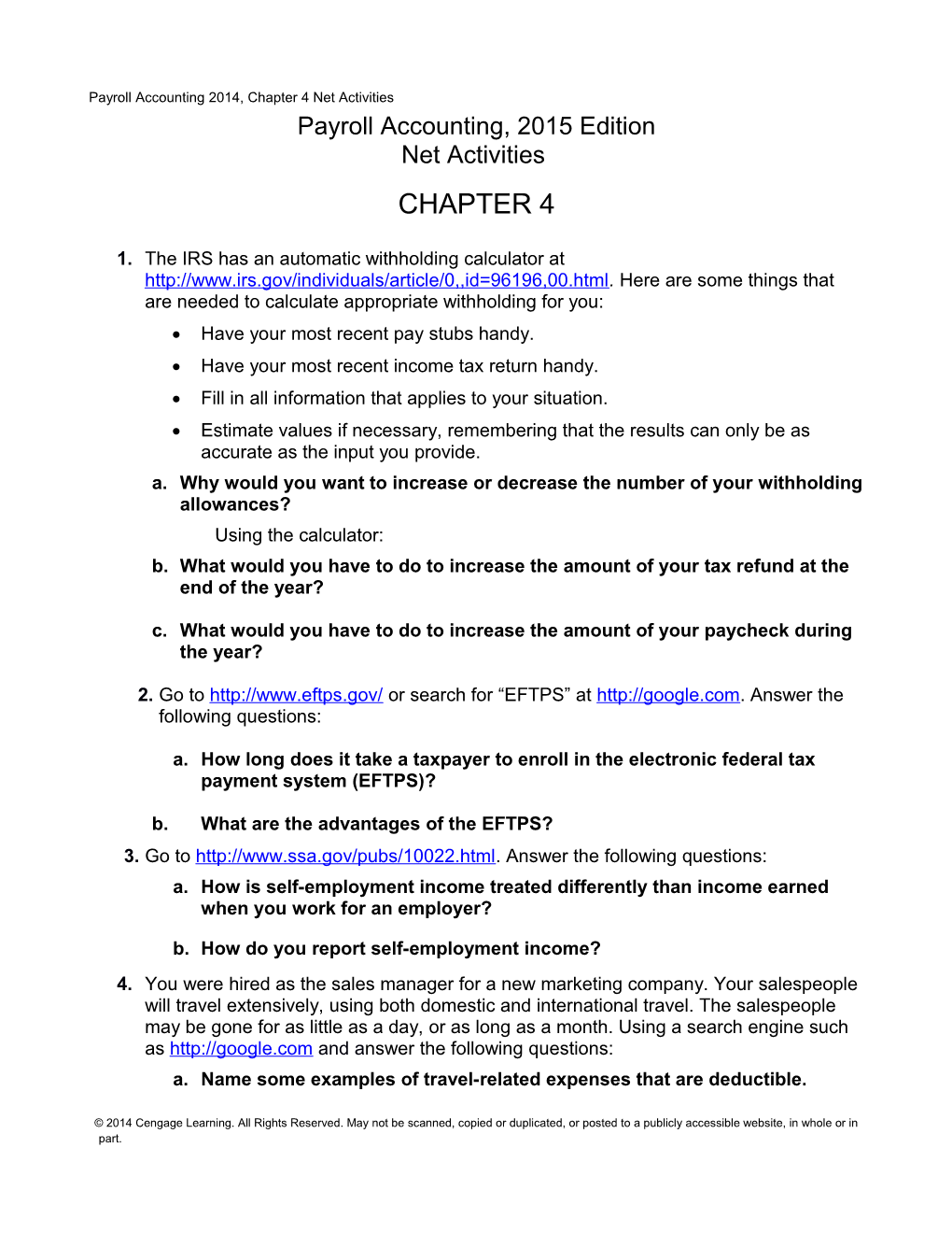 Payroll Accounting 2014, Chapter 4 Net Activities