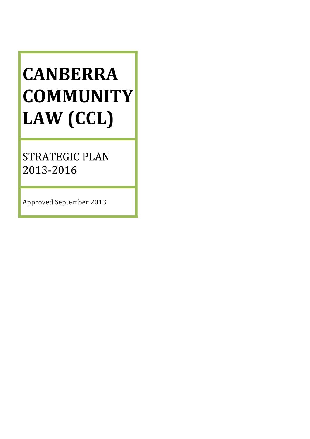 Canberra Community Law (CCL)