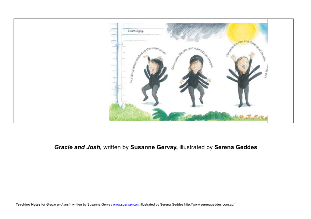 Gracie and Josh, Written Bysusanne Gervay, Illustrated Byserena Geddes