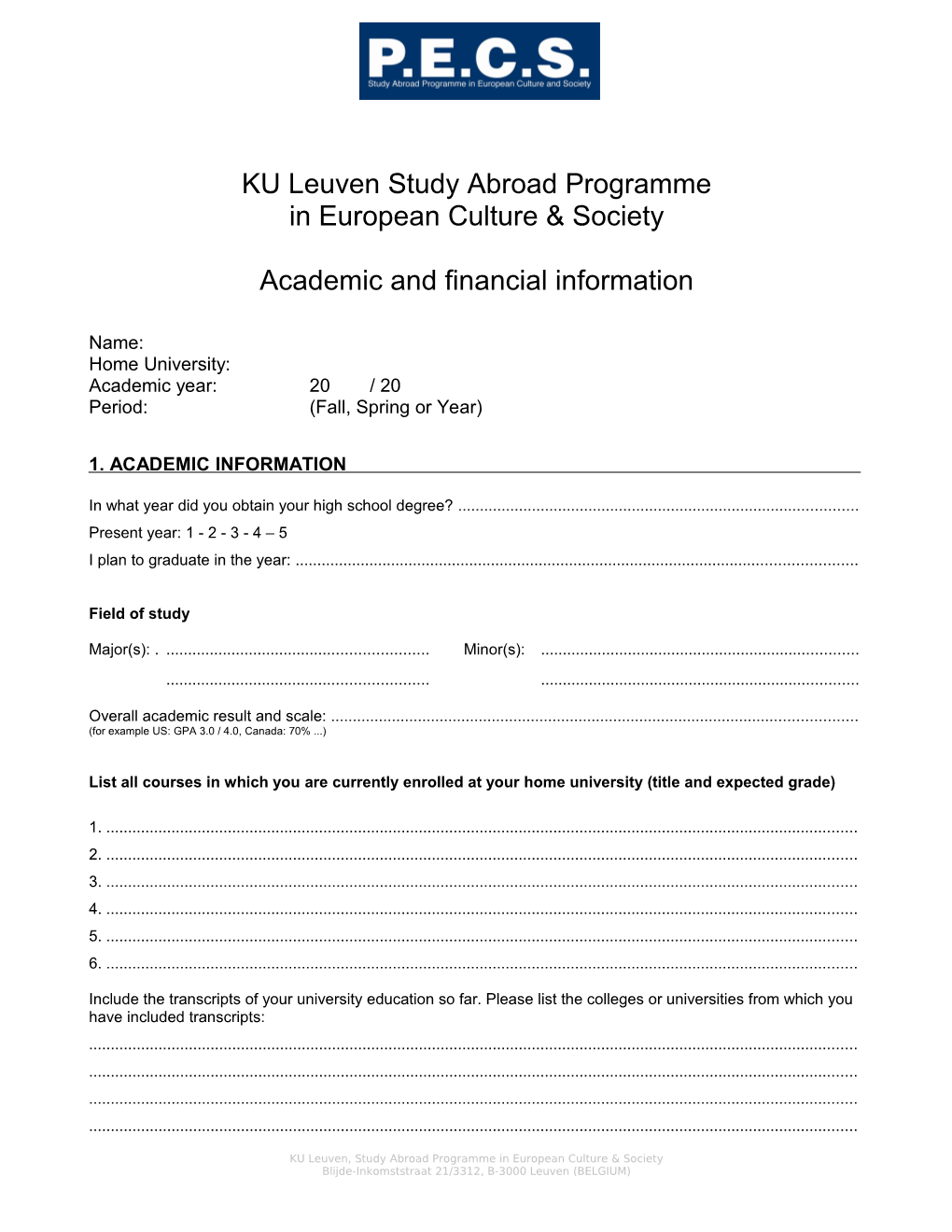 KU Leuven Study Abroad Programme