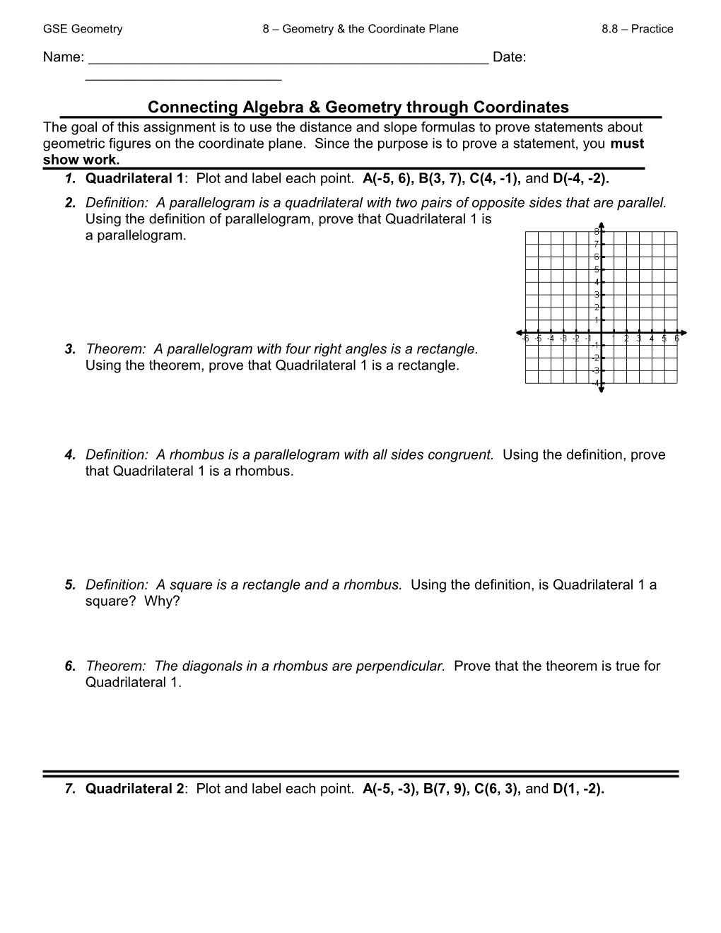 Coordinate Plane Extension Problem