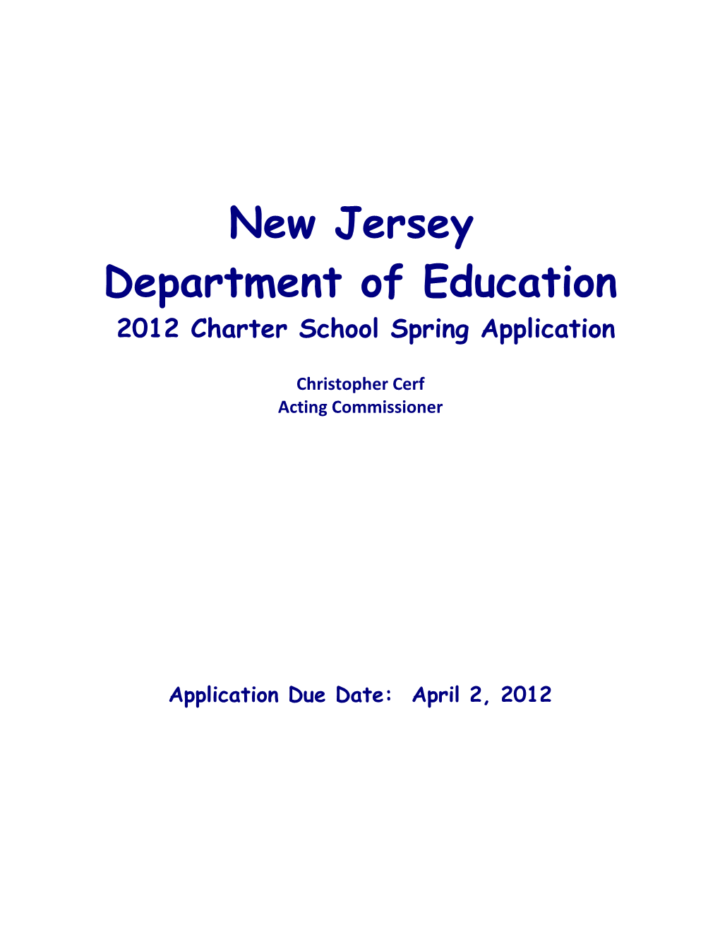 New Jersey Charter School Application