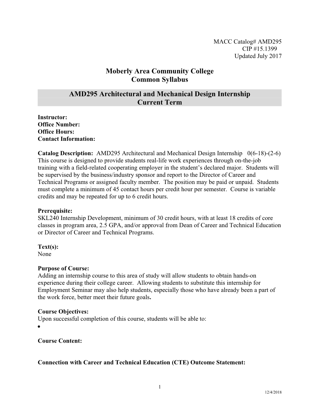 AMD295 Architectural and Mechanical Design Internship