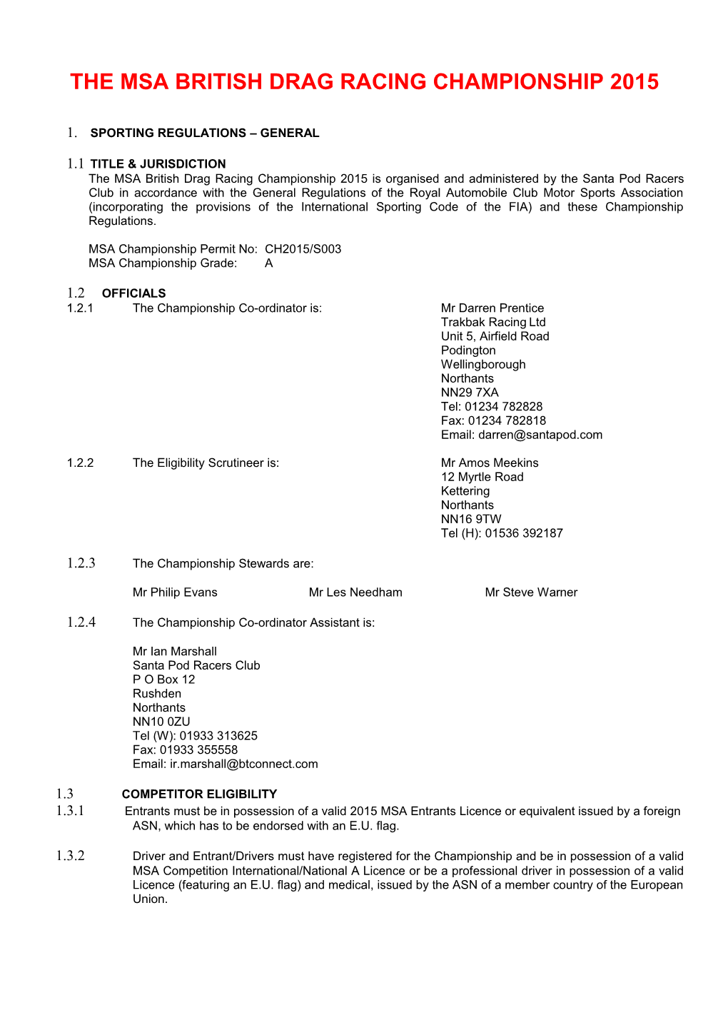 The Msa British Drag Racing Championship 2015