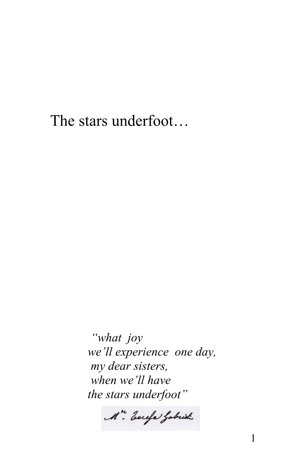 The Stars Underfoot