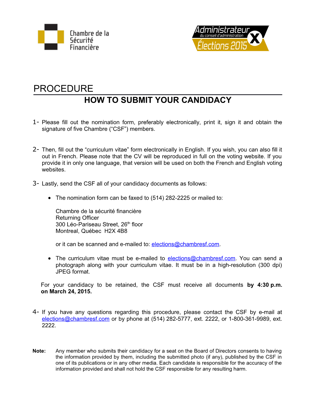 How to Submit Your Candidacy