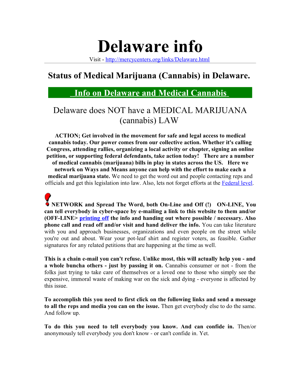 Status of Medical Marijuana (Cannabis) in Delaware