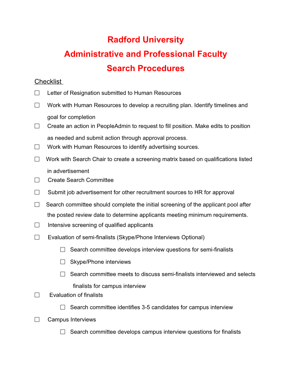 Administrative and Professional Faculty