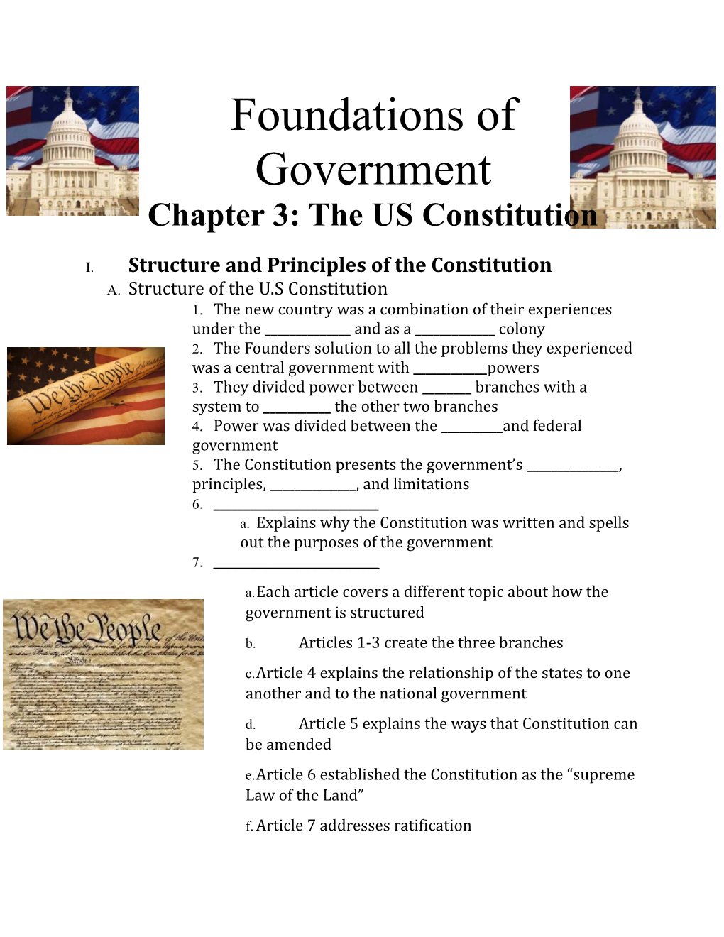 Chapter 3: the US Constitution
