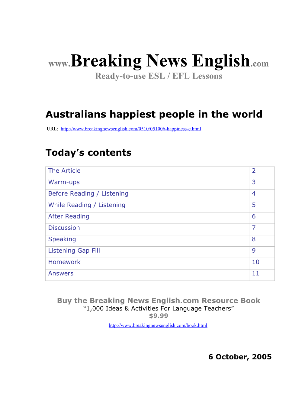 Australians Happiest People in the World