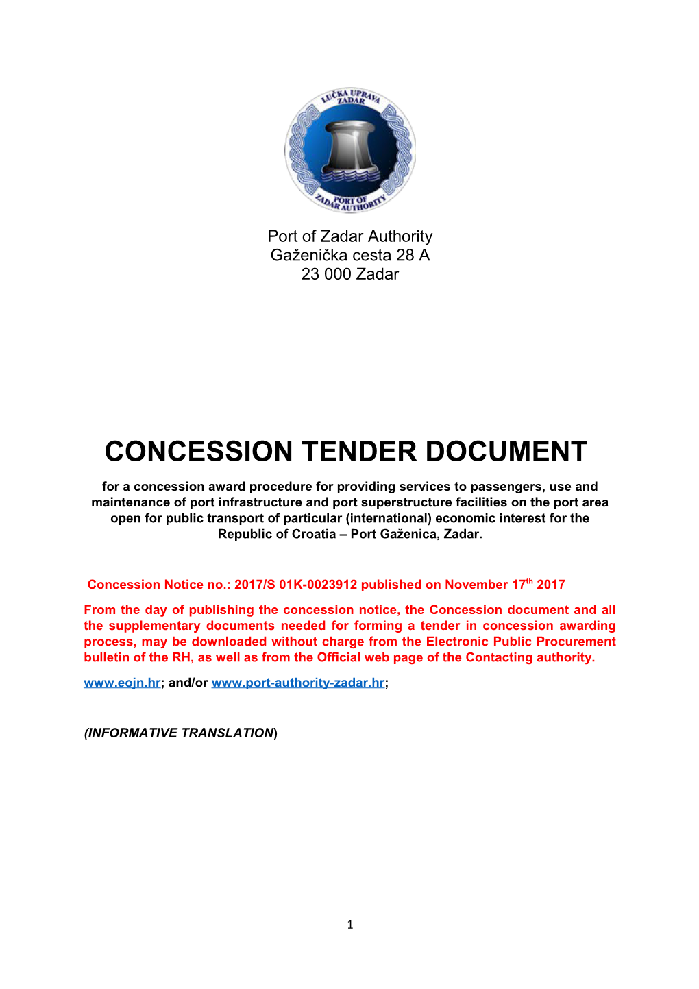 Concession Tender Document