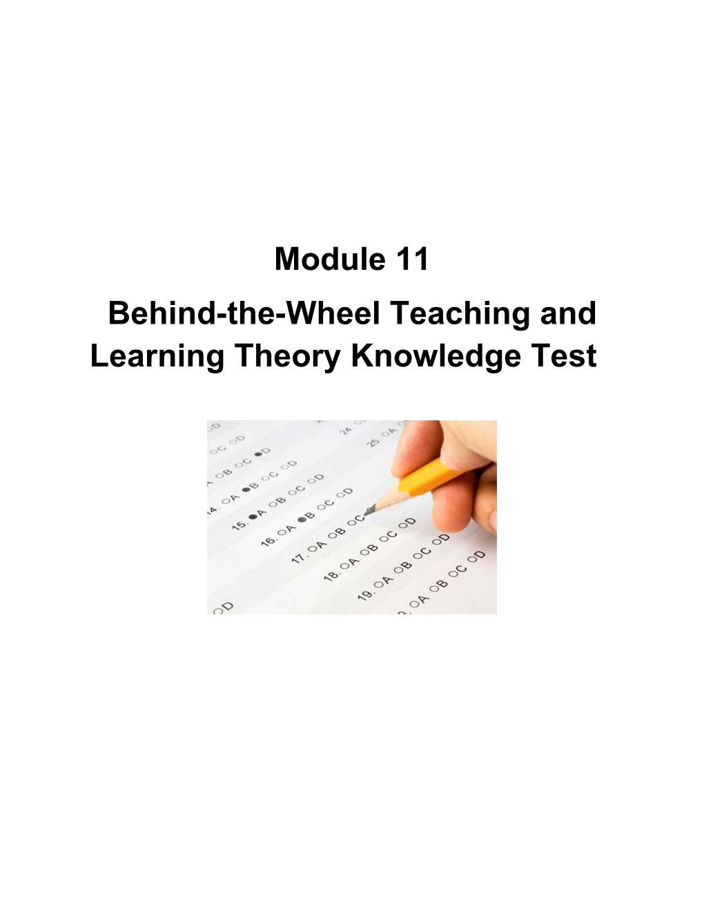 Behind-The-Wheelteaching and Learningtheory Knowledge Test