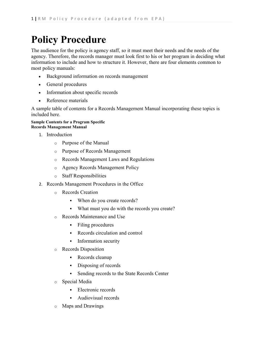 1 RM Policy Procedure (Adapted from EPA)