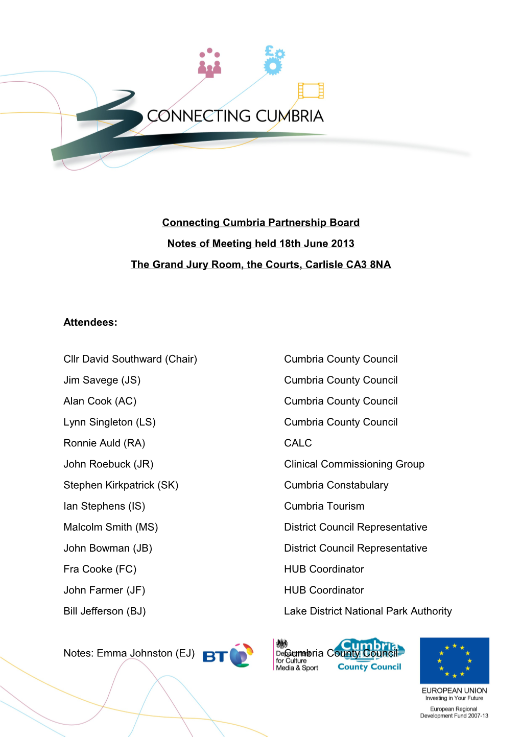 Connecting Cumbria Partnership Board