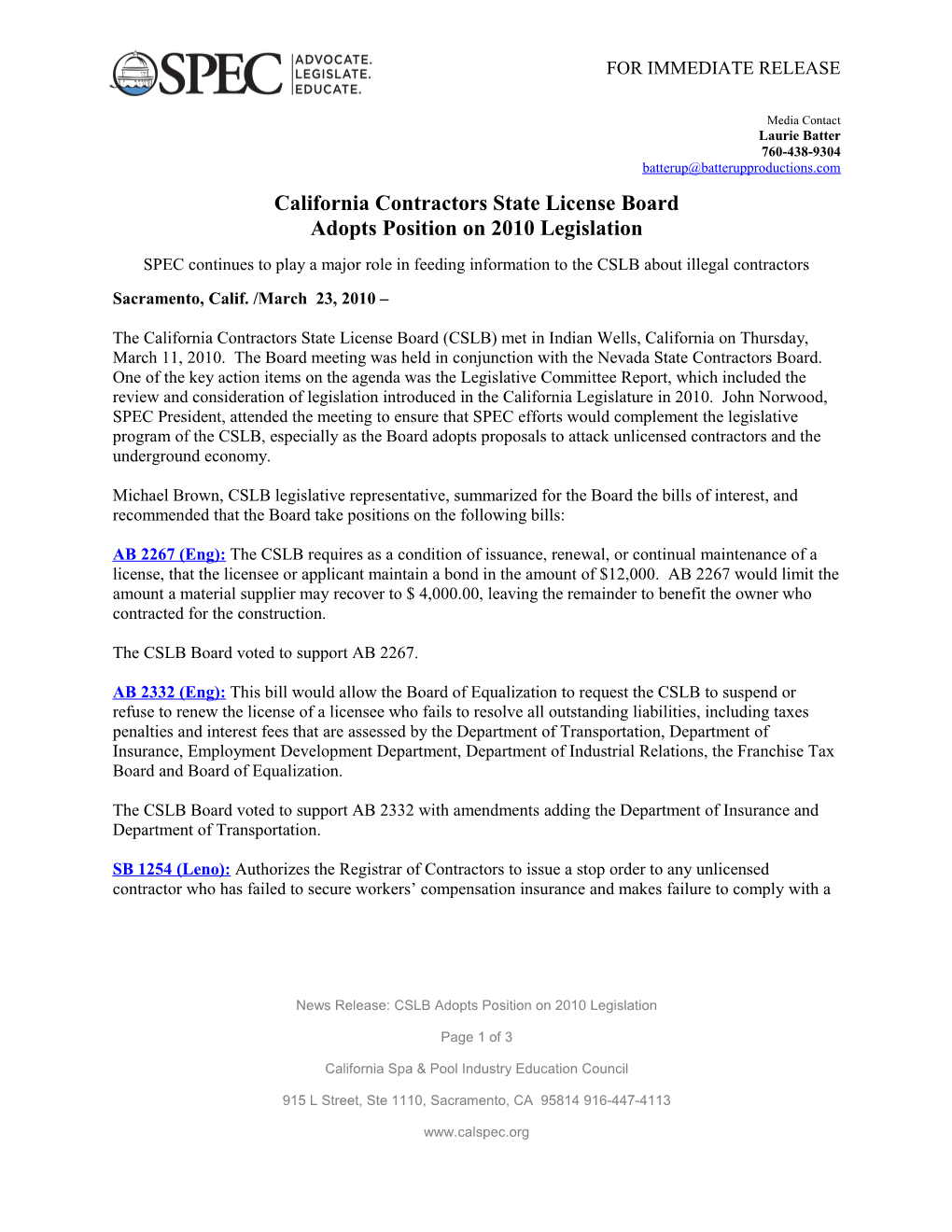 California Contractors State License Board