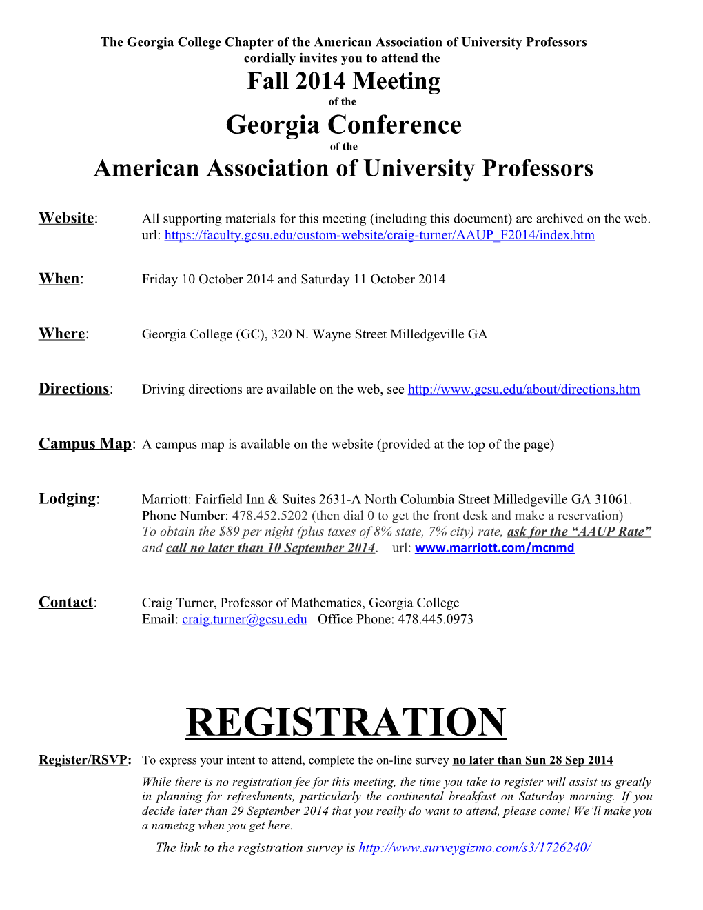 The Georgia College Chapter of the American Association of University Professors