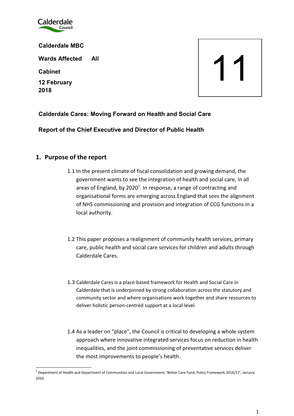 1.2This Paper Proposes a Realignment of Community Health Services, Primary Care, Public