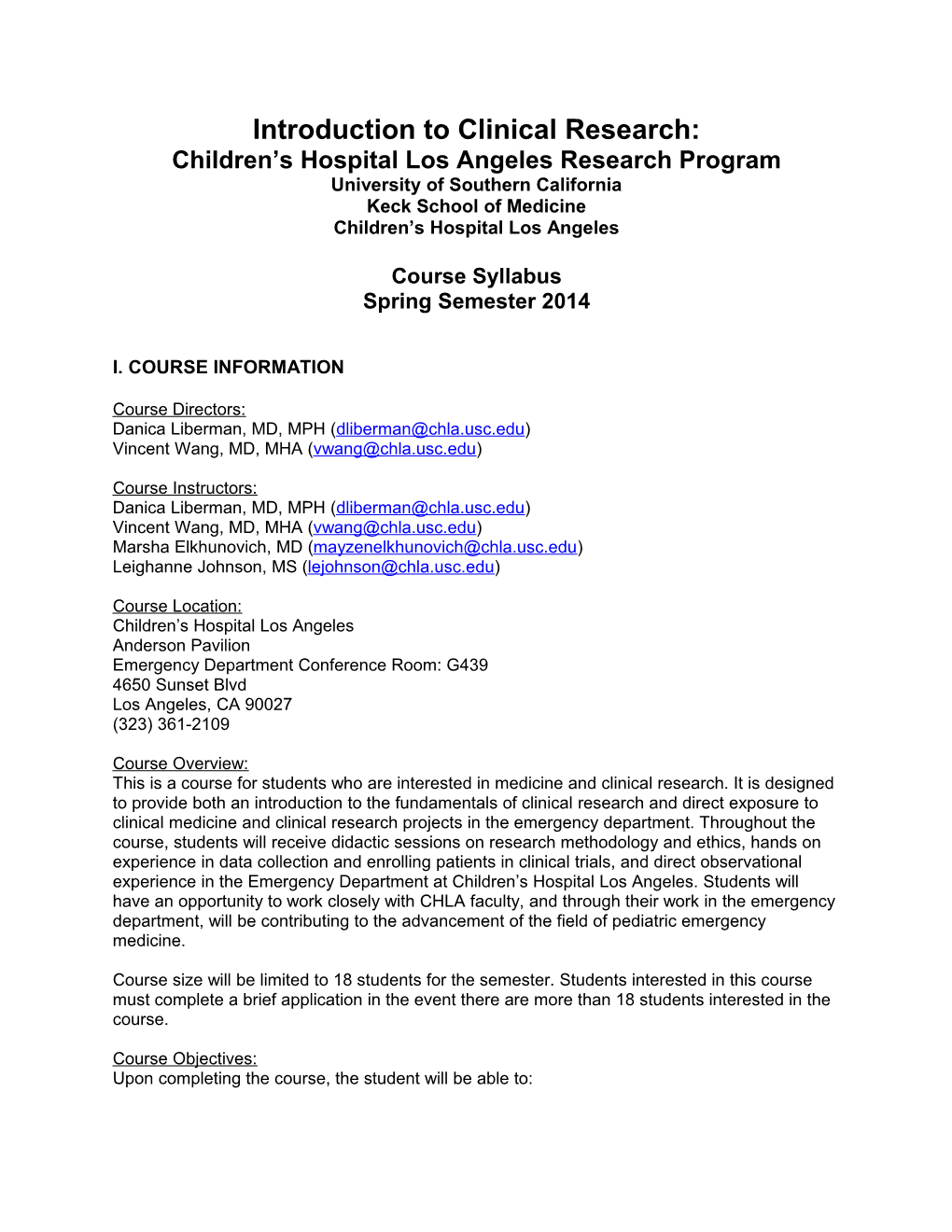Children S Hospital Los Angeles Research Program