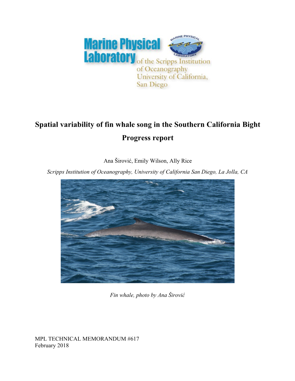Spatial Variability of Fin Whale Song in the Southern California Bight