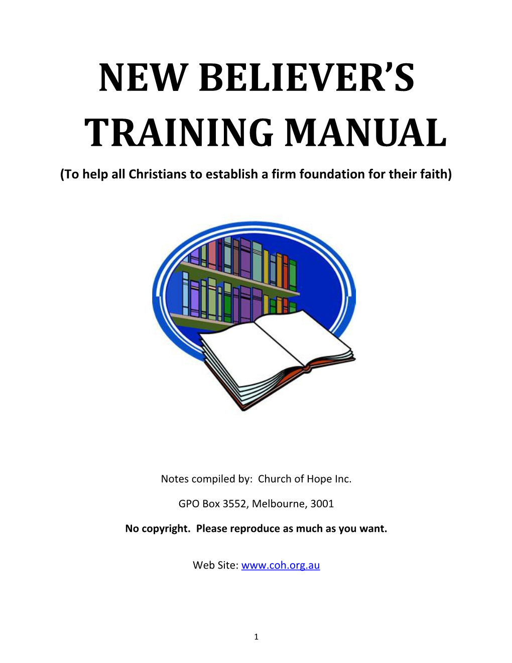 New Believer S Training Manual
