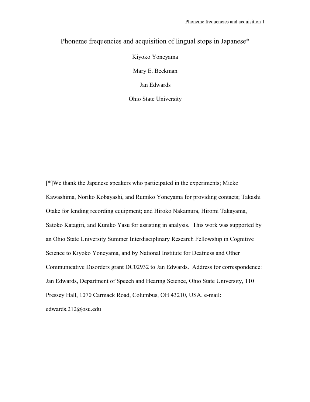 Lexical Influences on Phoneme Acquisition: a Cross-Linguistic Study