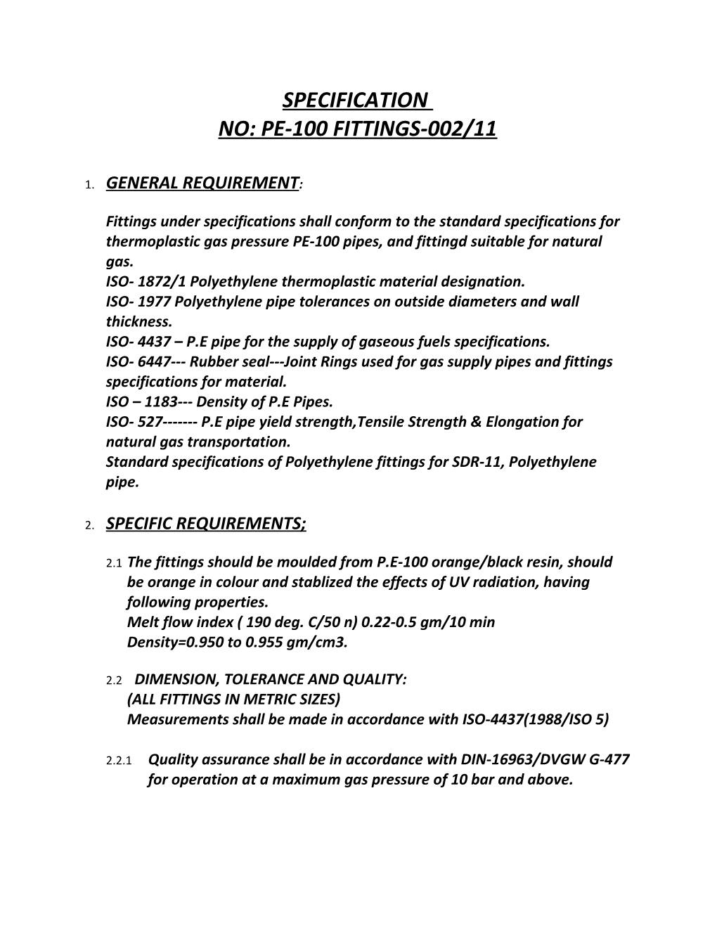 ISO- 1872/1 Polyethylene Thermoplastic Material Designation