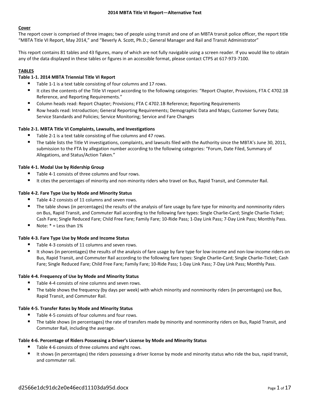 2014 MBTA Title VI Report Alternative Text