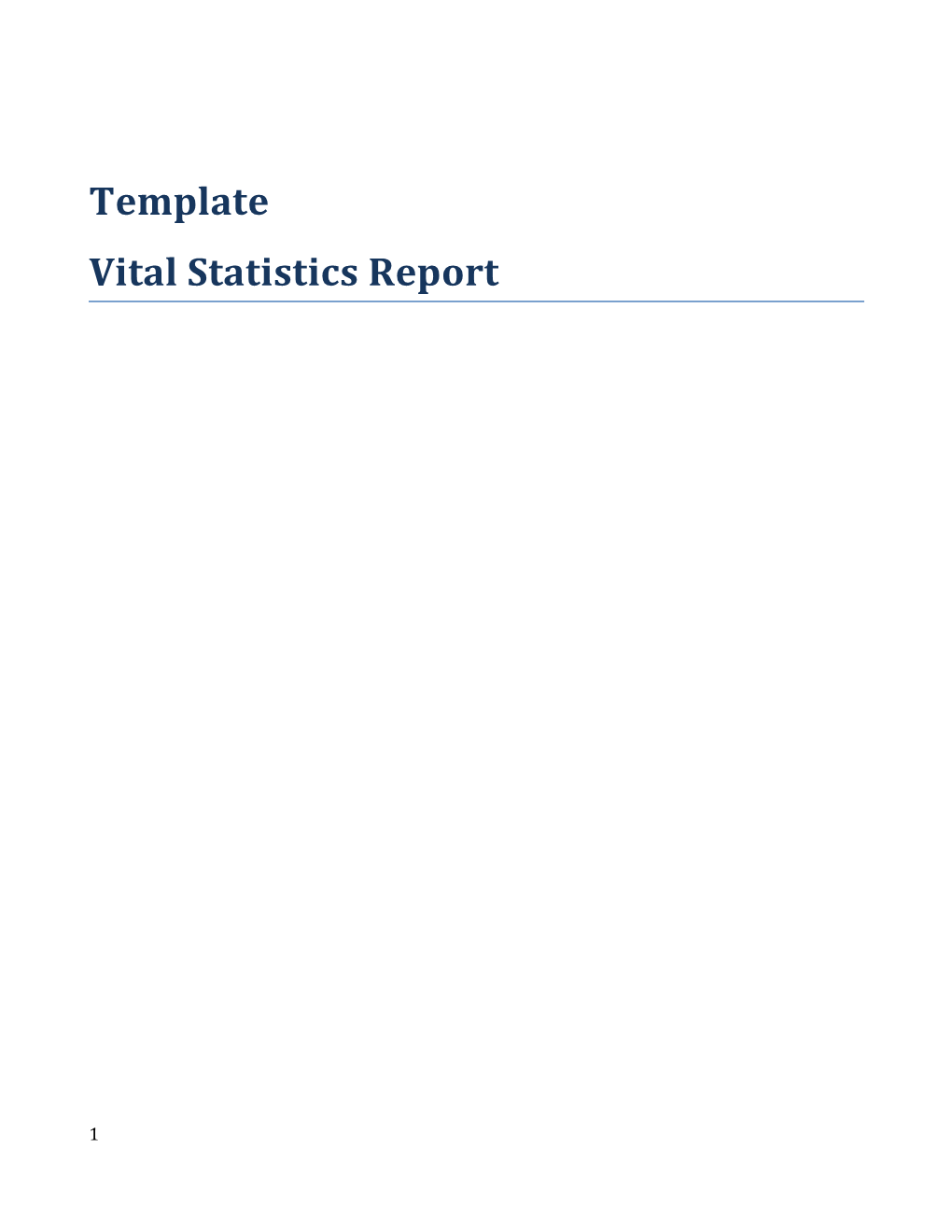 Vital Statistics Report Template