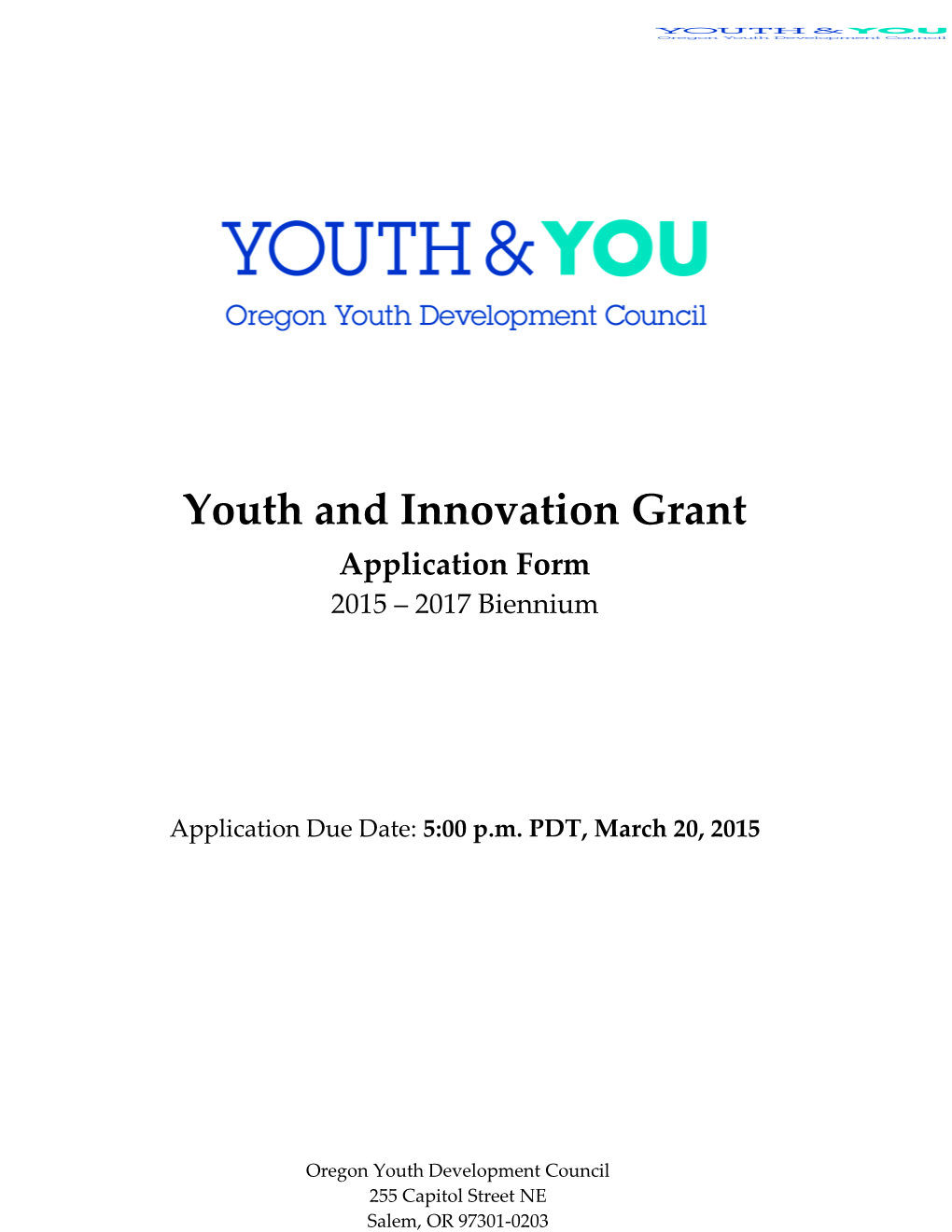 Youth and Innovation Grant