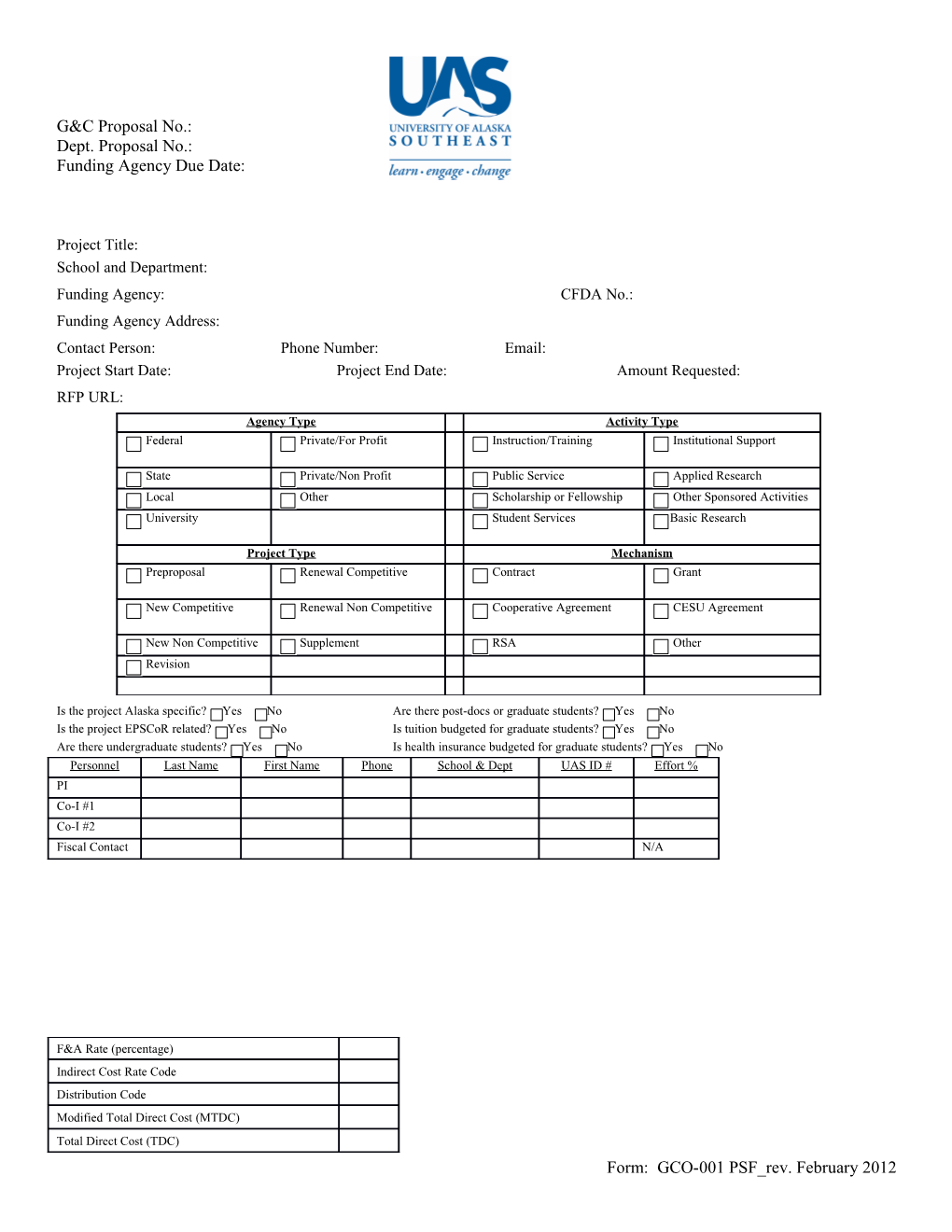 Funding Agency Due Date