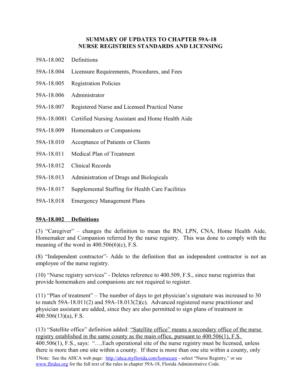 Nurse Registries Standards and Licensing