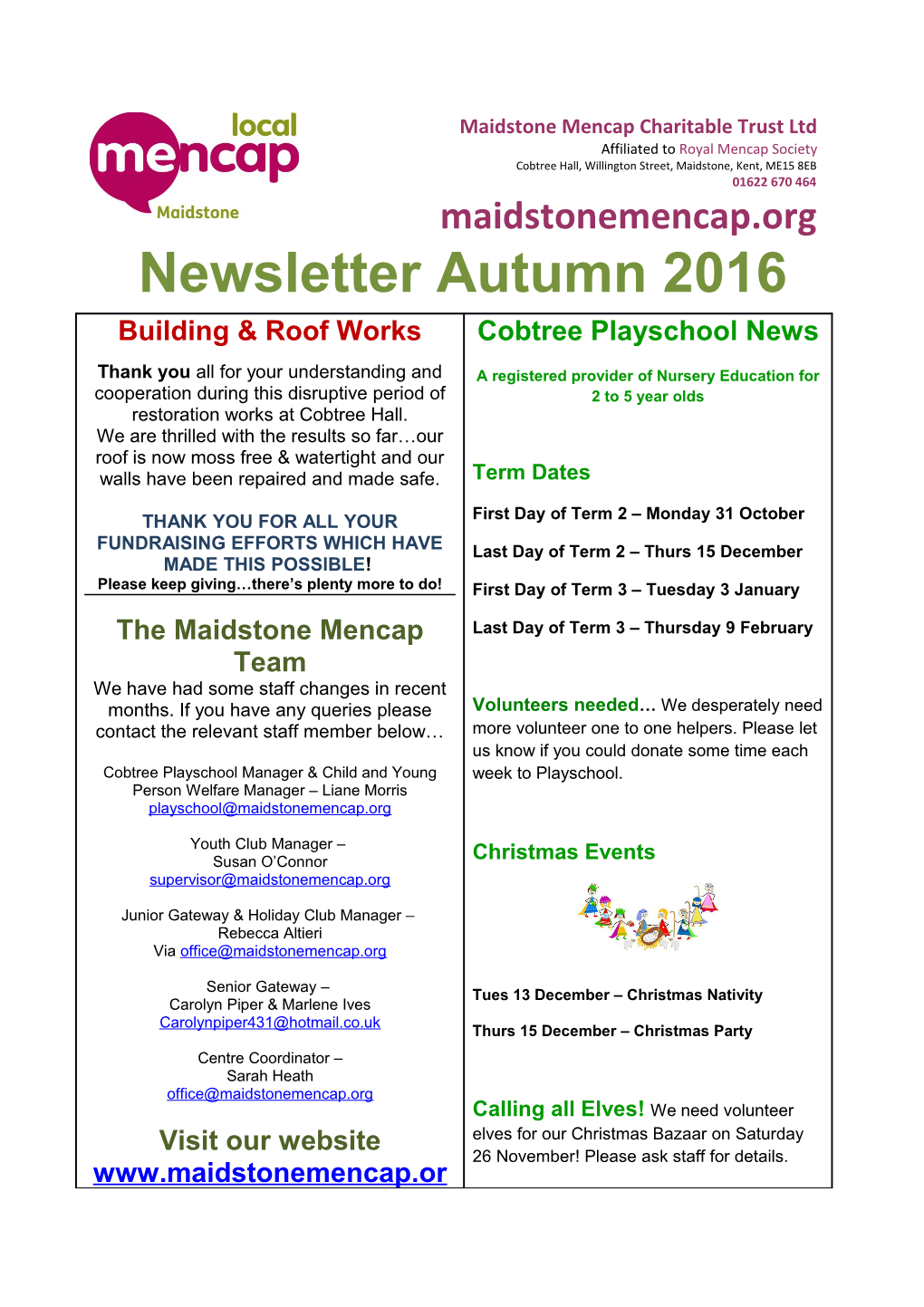 Newsletter Autumn 2016