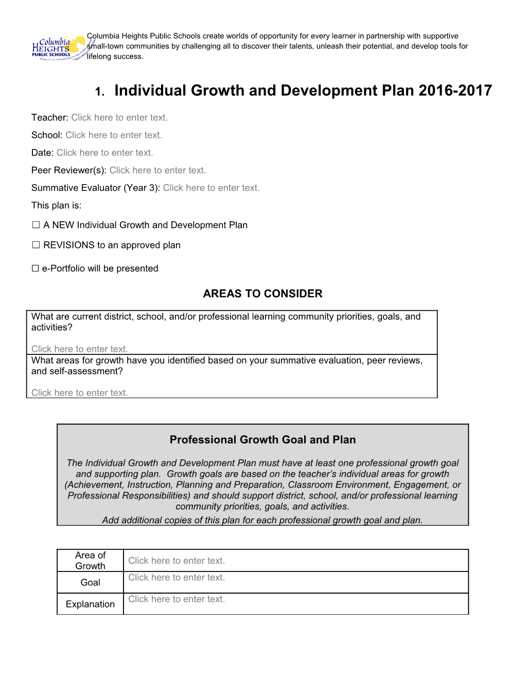 Information About Individual Growth and Development Plan Form