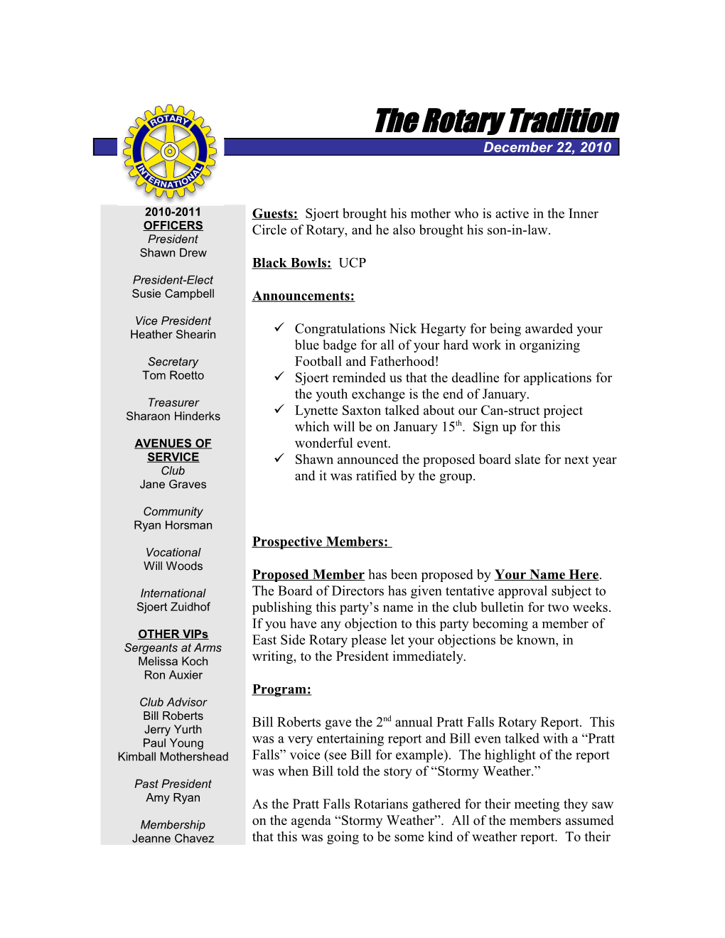 The Rotary Tradition