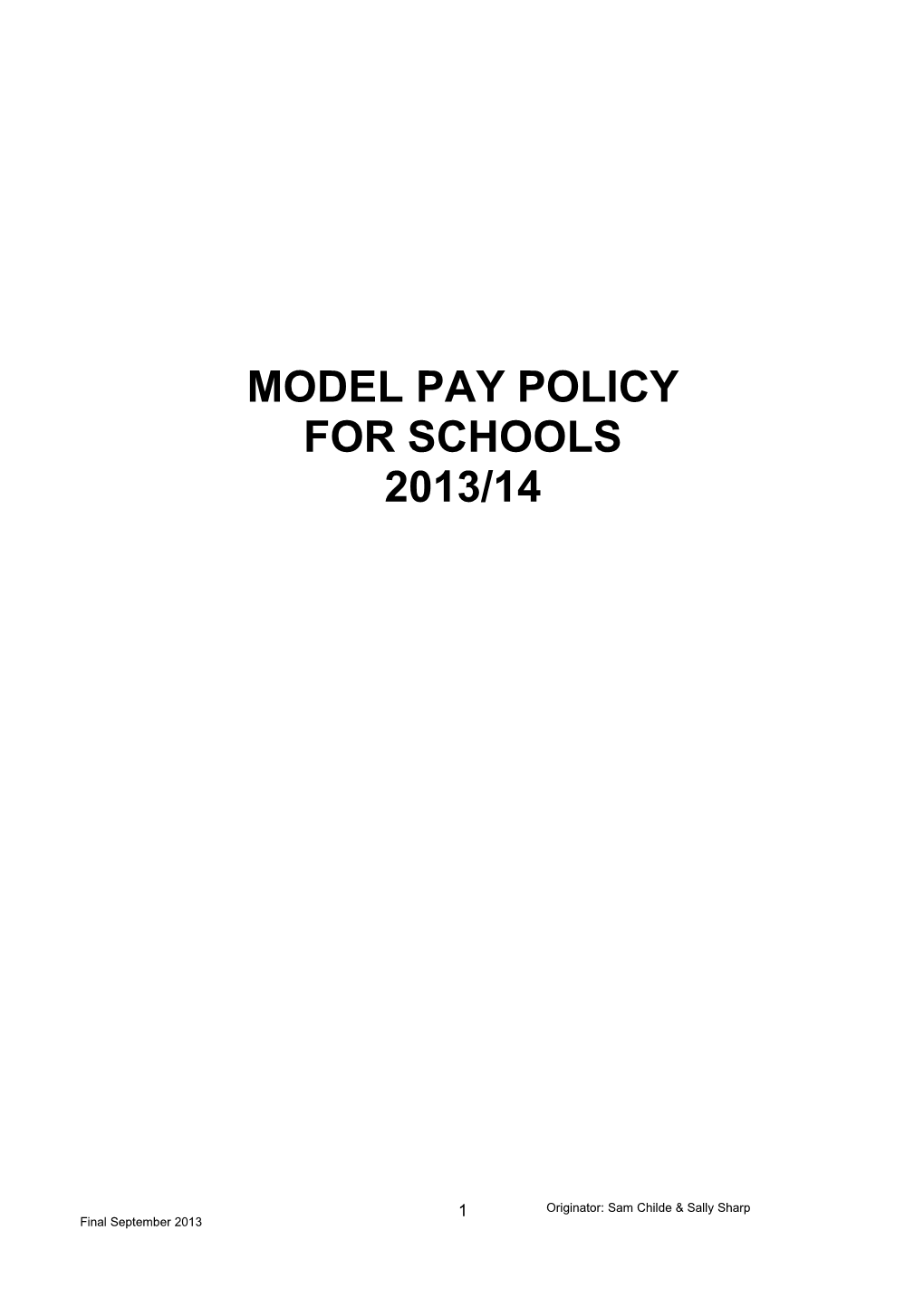 Model Pay Policy