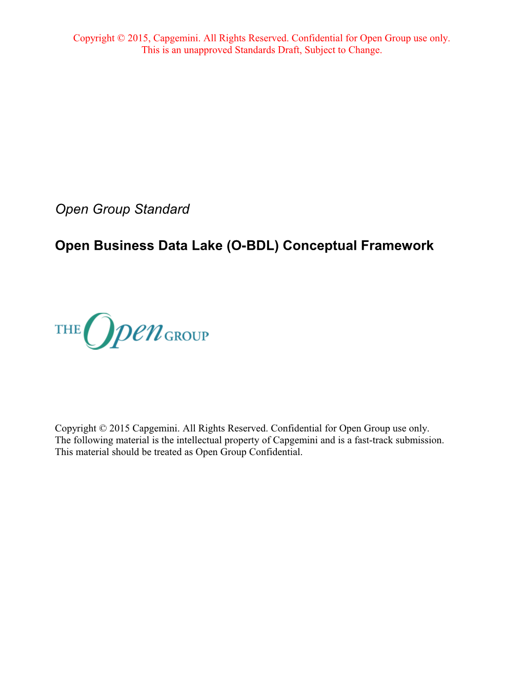 Open Business Data Lake (O-BDL)