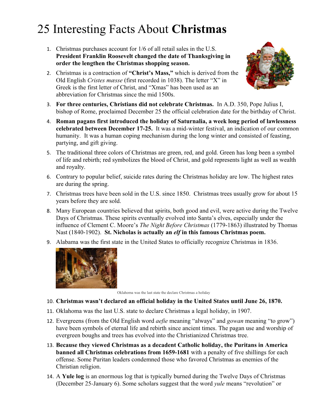25 Interesting Facts Aboutchristmas