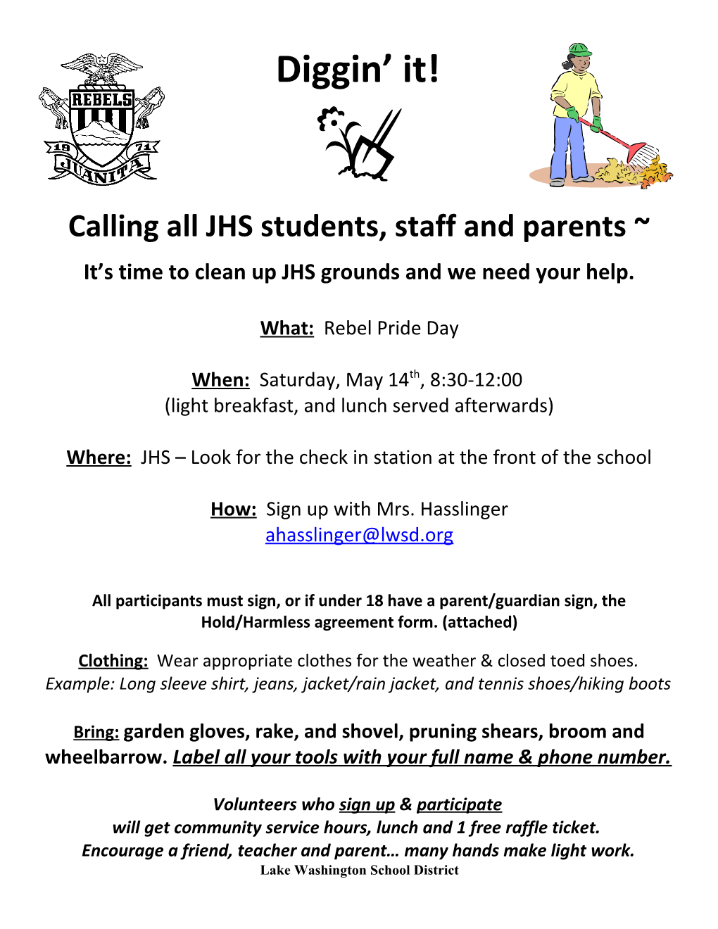 Calling All JHS Students, Staff and Parents