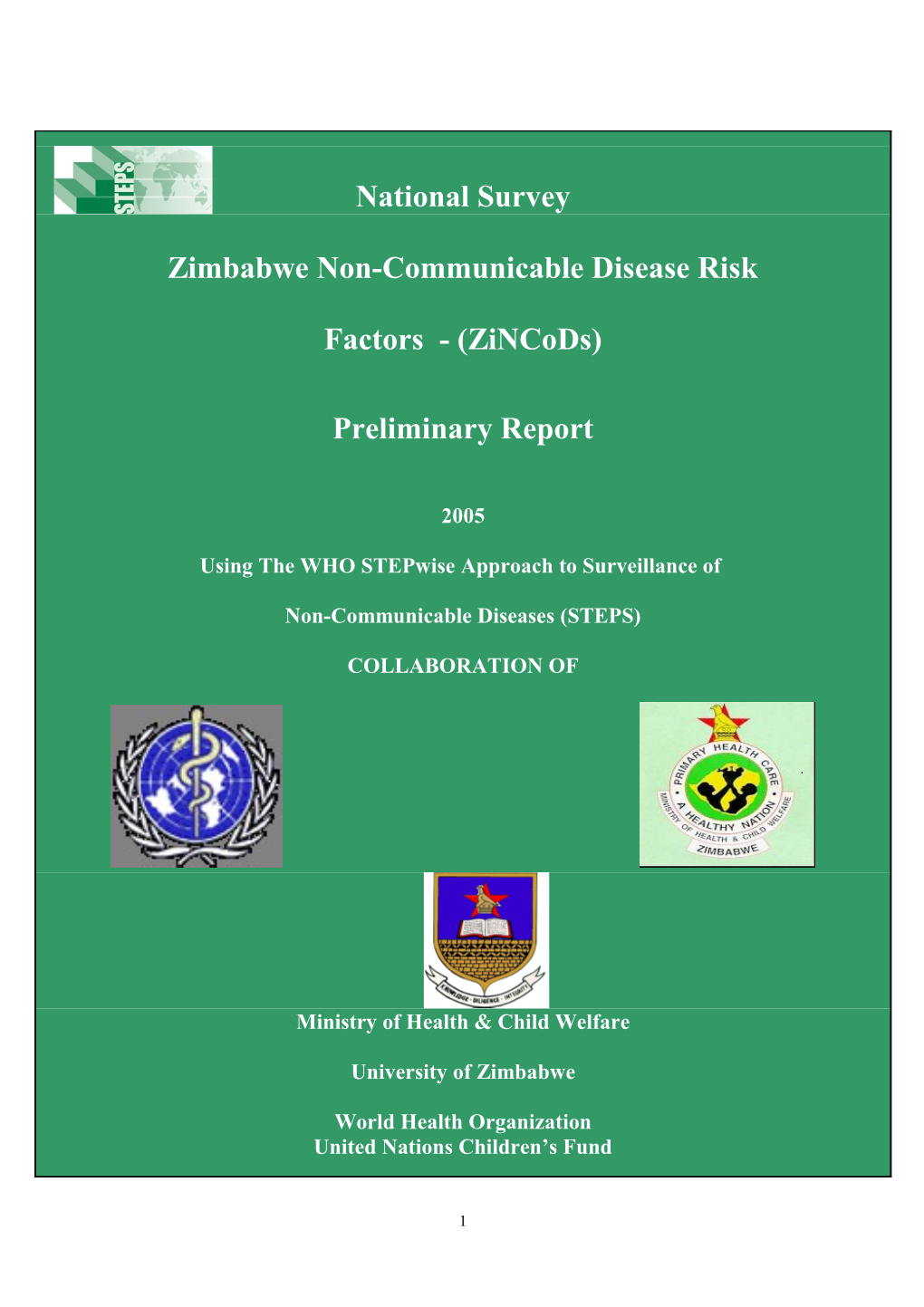 Zimbabwe Ncds Risk Factors Surveillance Report 2005