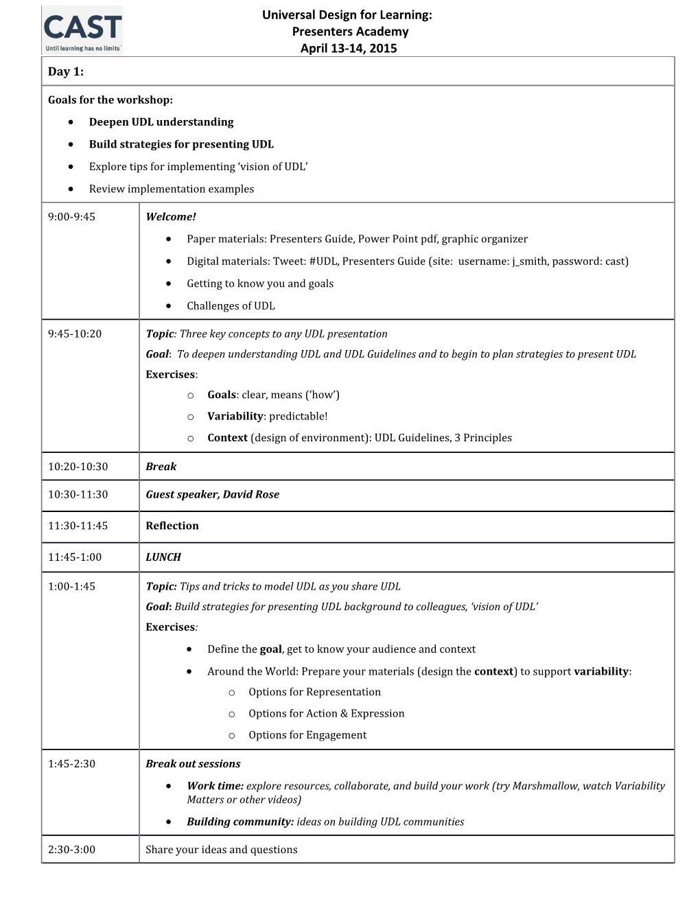 Build Strategies for Presenting UDL