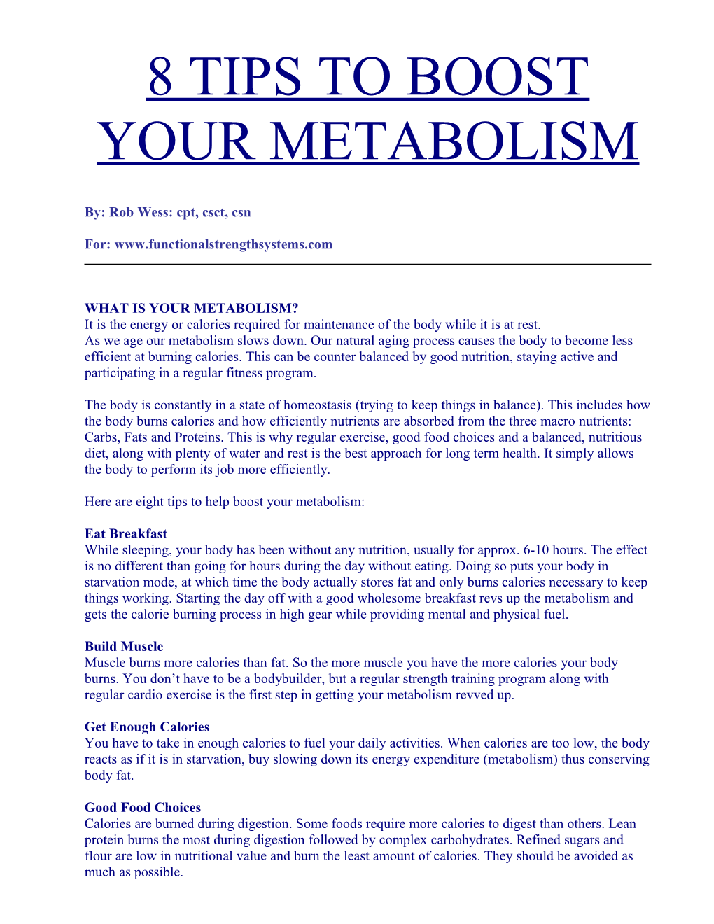 Tips to Boost Your Metbolism