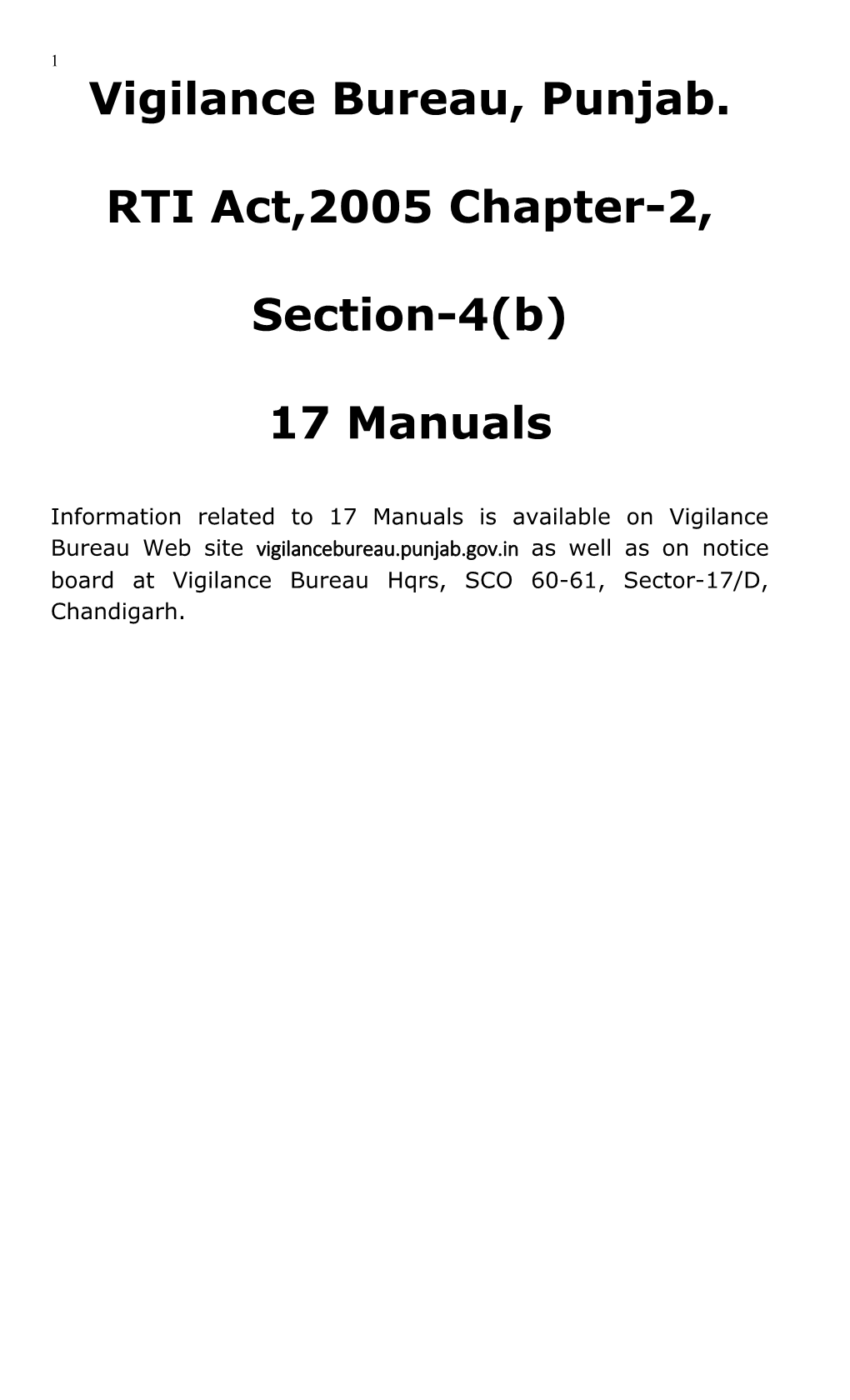Information Handbook Under RTI Act, 2005 Last Updated: - 12/08/2015