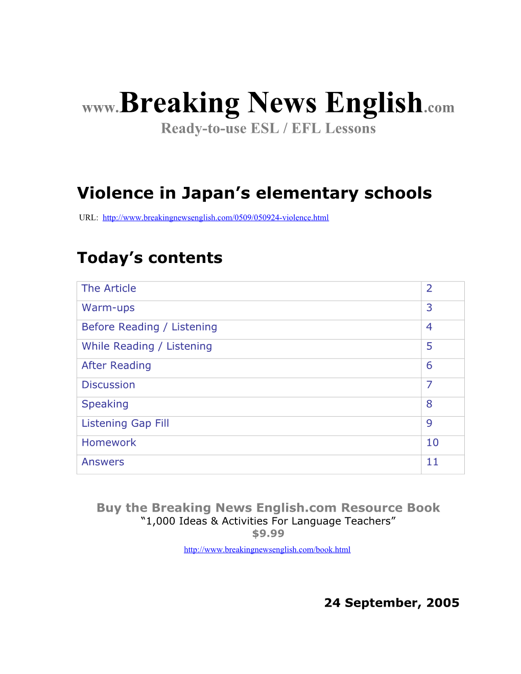 Violence in Japan S Elementary Schools