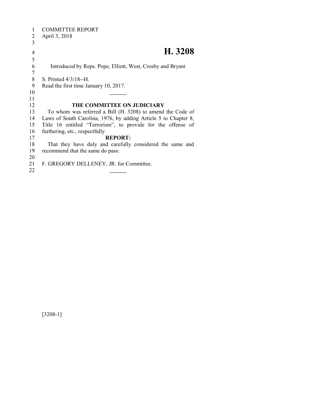 2017-2018 Bill 3208 Text of Previous Version (Apr. 3, 2018) - South Carolina Legislature Online