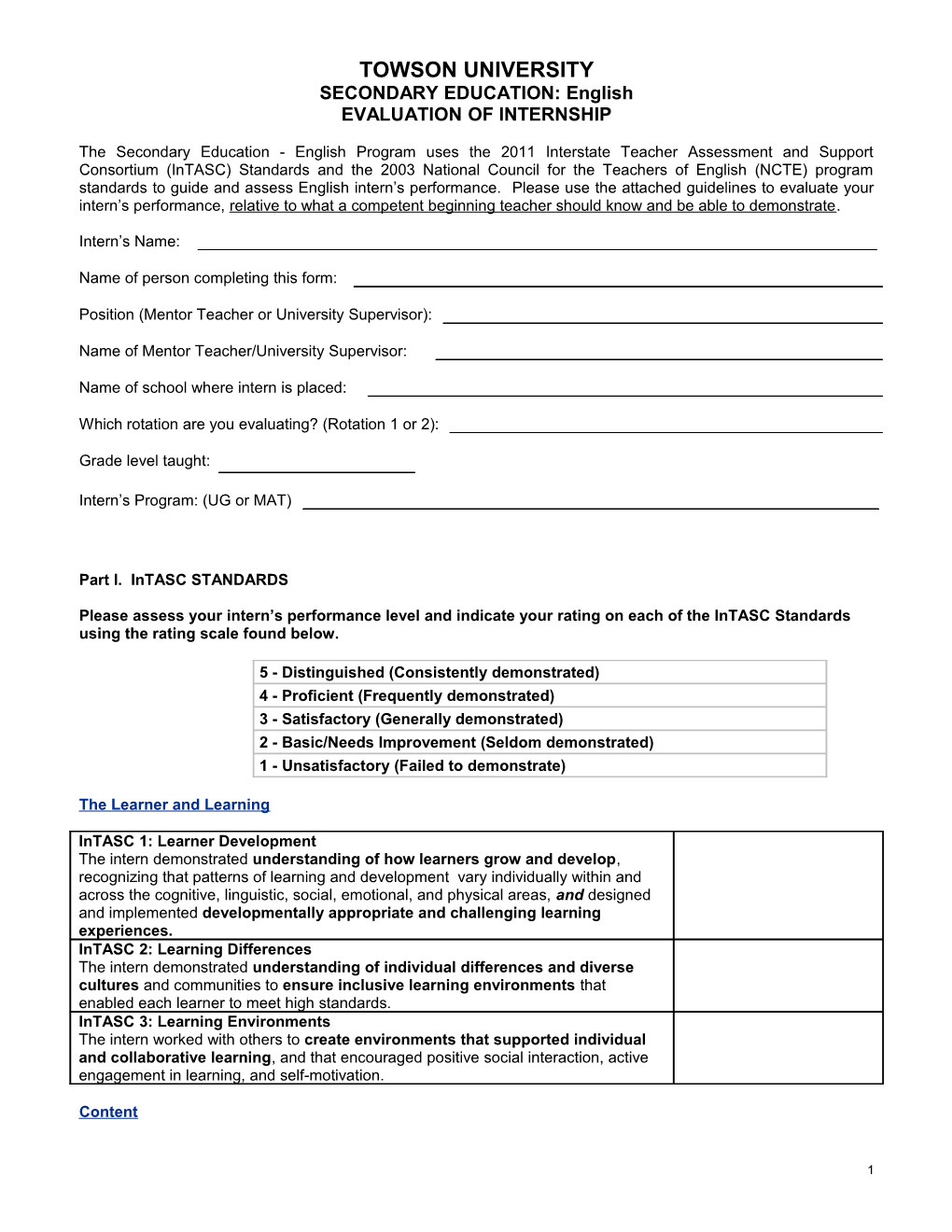 The INTASC Principles Are Performance-Based Standards for a Common Core of Teaching Knowledge