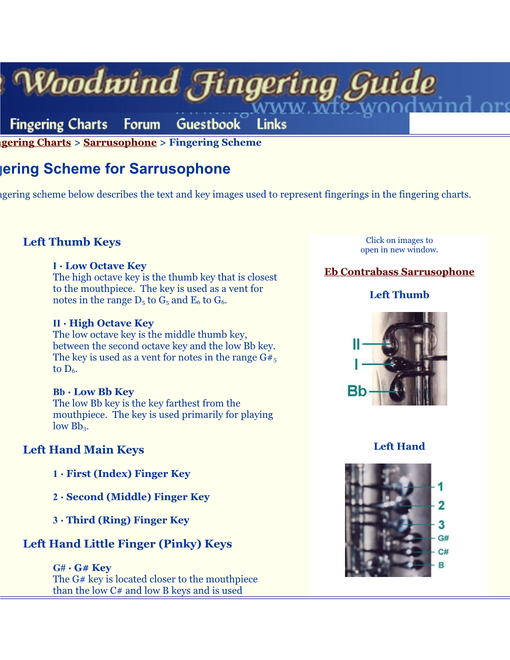 Homefingering Chartssarrusophone &gt; Fingering Scheme